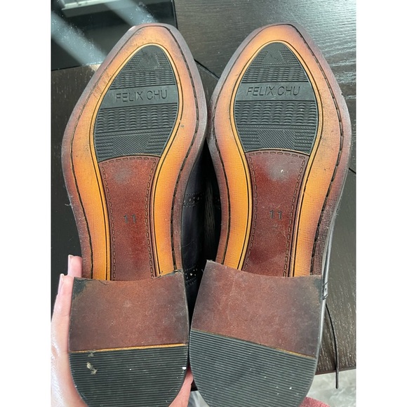 FELIX CHU LUXURY MENS LOAFER GENUINE LEATHER DRESS SHOES SZ 11 - Picture 3 of 3
